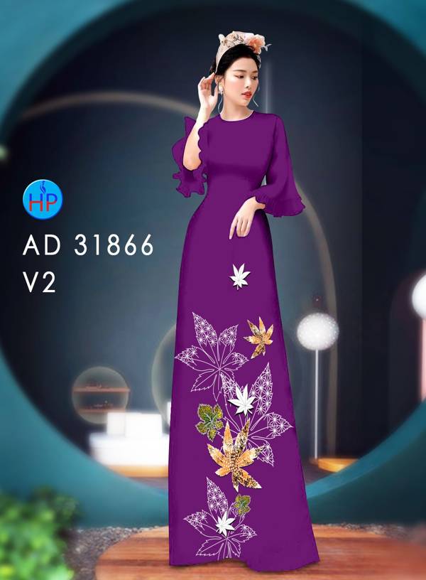 Vải Áo Dài Hoa In 3D AD 31866 15
